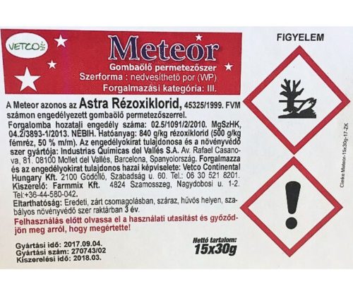 Meteor  /rézoxi./     30 gr     lev.