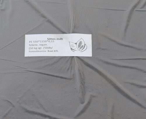 Zsák PE 550*1150*0,15 R Fekete 50 kg