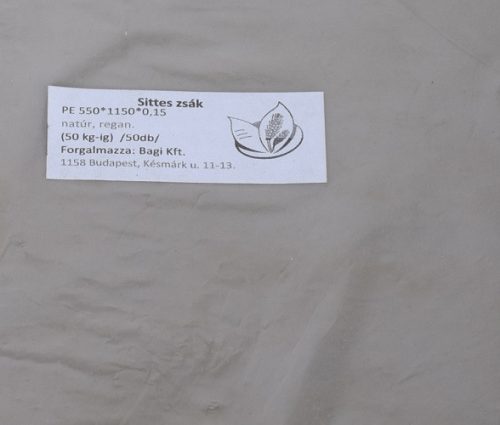 Zsák PE 550*1150*0,15 R Nat. 50 kg